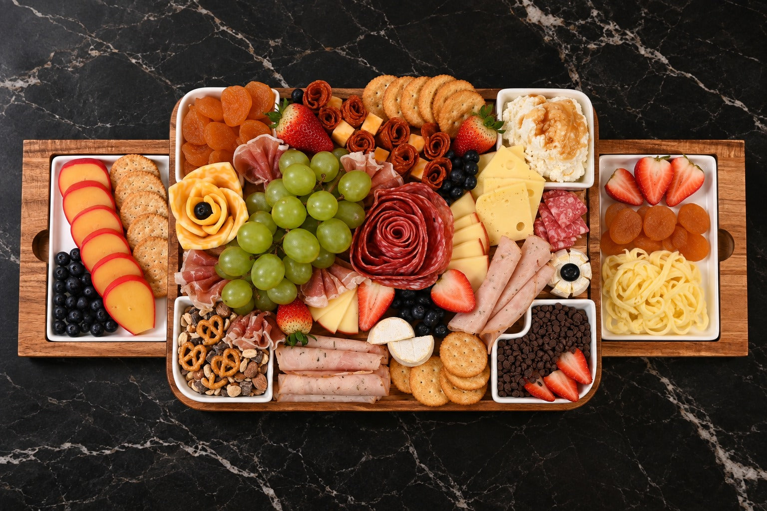 The board, fully set