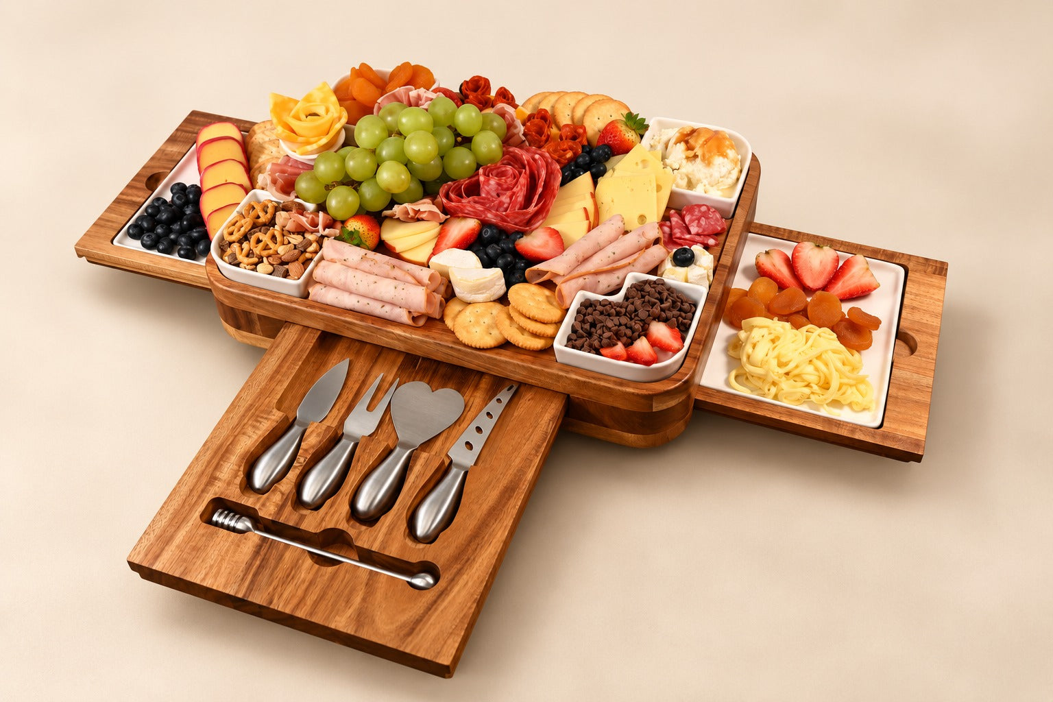 The board, fully set